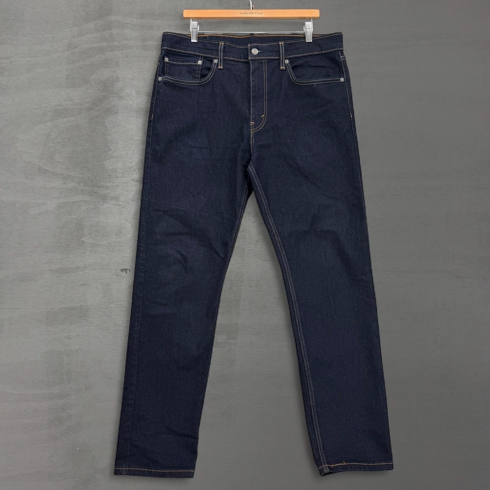 Levi's 502 Taper Jeans Dark Wash Indigo Stretch Denim 36 x 32